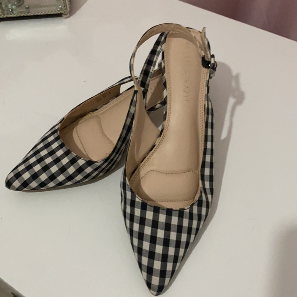 Kelly and Katie sling back kitten heels